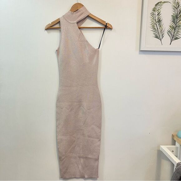 CUSHNIE One Shoulder Mock Neck Pencil Dress in size XS - Picture 10 of 11